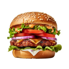 Hamburger Food Isolated On White Clip Art