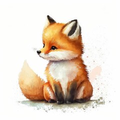 Sticker - AI generated illustration of an adorable fox sitting in a relaxed position