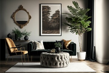 Wall Mural - ai generated illustration of a luxurious living room