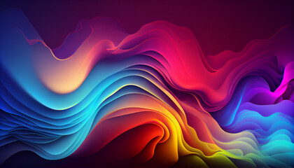 Abstract modern color gradients with colorful Psychic Waves Ai generated image 