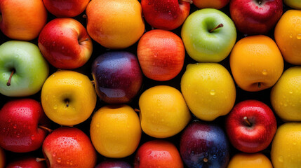 Wall Mural - background of apples of different colors
