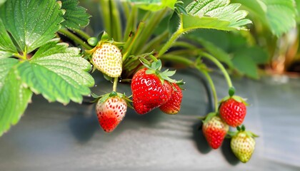 Canvas Print - AI generated image of fresh strawberries