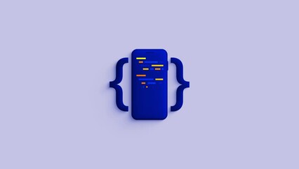 Coding on smartphone Loop Animation Video. Curly brackets.