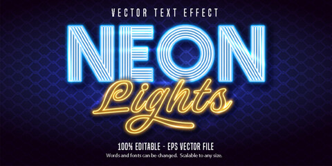 Poster - Editable Text Effect, Neon Lights Text Style