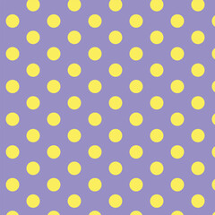 Aufkleber - abstract geometric yellow polka dot pattern with purple background.