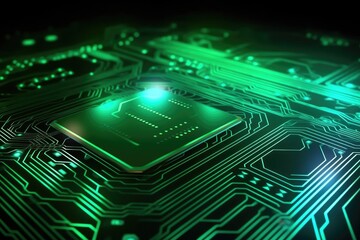 Poster - Fantastic CPU of the future background. Generative AI