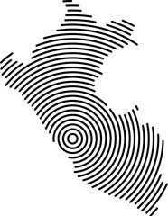 Leinwandbilder - Peru map country from futuristic concentric black circles