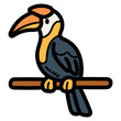 hornbill filled outline icon style