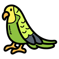 Wall Mural - budgie filled outline icon style