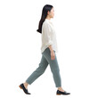 © SS - Asian woman/girl walking in comfort outfit. Full body isolated on transparent background. Dicut, People, PNG