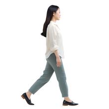 Asian Woman/girl Walking In Comfort Outfit. Full Body Isolated On Transparent Background. Dicut, People, PNG
