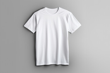 Wall Mural - Mockup. White blank short sleeve t-shirt mock up on gray background