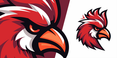 Wall Mural - Dynamic Cardinal Mascot Logo: Powerfully Modern Design for Sports, Esports, Badges, Emblems, and Tees