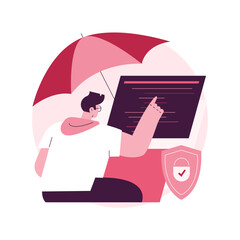 Poster - cyber insurance abstract concept vector illustration. cyber-insurance market, it security, cybercrim