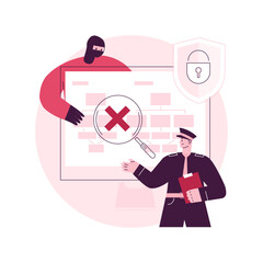 Poster - Computer forensics abstract concept vector illustration. Digital forensic science, computer crime investigation, digital storage medium, data recovery, information retrieval abstract metaphor.