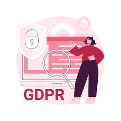 Poster - General data protection regulation abstract concept vector illustration. Personal information control and security, browser cookies permission, GDPR disclose data collection abstract metaphor.