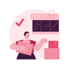 Poster - order received abstract concept vector illustration. order status notification, purchase processing,