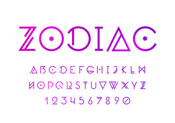 Coded Style Font Set. Mystic And Futuristic Typography