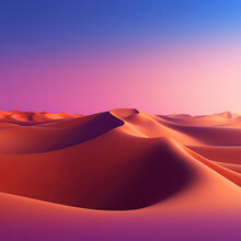 Colorful Sand Dunes In The Desert During Sunset
