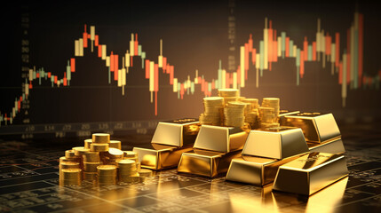 Wall Mural - gold price chart stock analysis