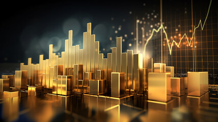 Wall Mural - gold market financial diagram