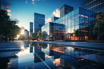 Wall Mural - modern glass business building
