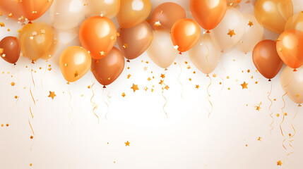 Orange balloons on white background