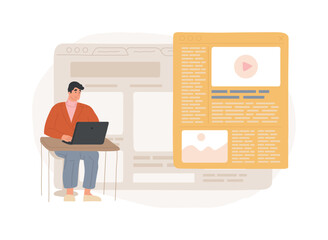Poster - Blog articles isolated concept vector illustration. Blog menu element, subscribe for publications, news article, company website page, web element, UI design, blogging resource vector concept.