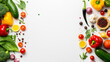 Leinwandbild Motiv Fresh vegetables background, white background with vegetables