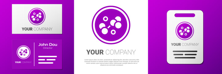 Poster - Logotype Molecule icon isolated on white background. Structure of molecules in chemistry, science teachers innovative educational poster. Logo design template element. Vector