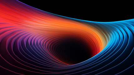 Canvas Print - beautiful aesthetic abstract horizontal rainbow spectrum color lines, irresistible pull of gravity, generative ai