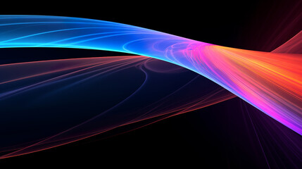 Canvas Print - beautiful aesthetic abstract horizontal rainbow spectrum color lines, irresistible pull of gravity, generative ai