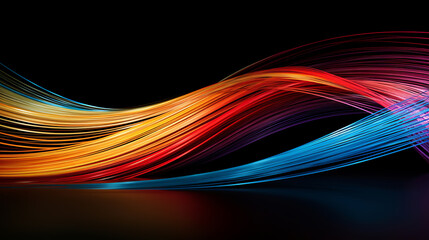 Wall Mural - beautiful aesthetic abstract horizontal rainbow spectrum color lines, irresistible pull of gravity, 