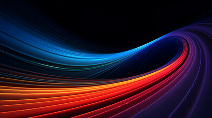 Wall Mural - beautiful aesthetic abstract horizontal rainbow spectrum color lines, irresistible pull of gravity, 