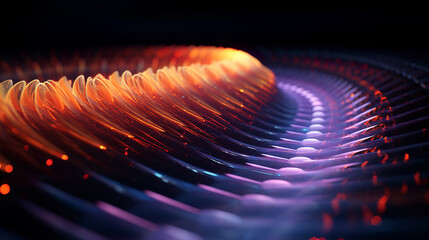 Wall Mural - abstract colorful spectrum background with waves and 3d glowing glass shapes as abstraction backdrop