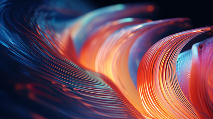 Wall Mural - abstract colorful spectrum background with waves and 3d glowing glass shapes as abstraction backdrop