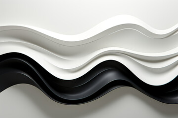 Wall Mural - abstract background with monochromatic waves. smooth black and white colors as designing apps or pro