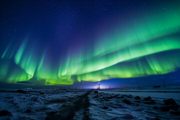 Wall Mural - Northern lights. Generative AI.