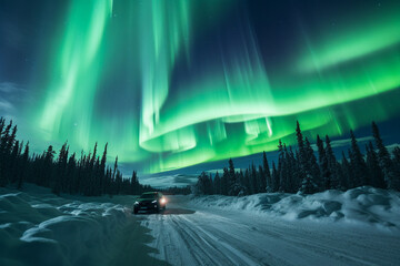 Wall Mural - Northern lights. Generative AI.