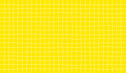 distorted background with white cage on yellow. abstract psychedelic pattern with wavy doodle stripe