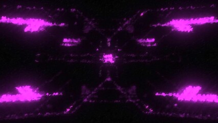 Poster - Blurred electronic pattern with moving lines. Motion. Cyber pattern of computer style on black background. Neon flashing pattern with geometric computer lines