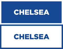 Chelsea Typography, Blue And White Color