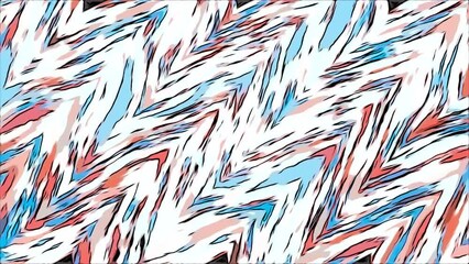 Poster - Colorful psychedelic zigzags moving in waves. Motion. Abstract diagonal lines in cartoon style.