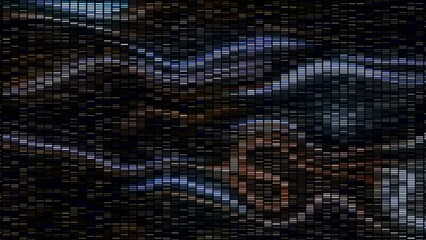 Poster - Shimmering pixel background of stripes with spots. Motion. Colorful shimmering spots and lines move in pixel image. Noise and pixel stripes with amoving spotty imag