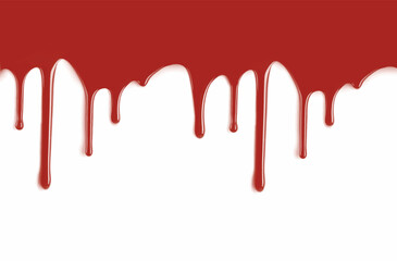 Wall Mural - dripping blood on white background