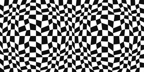 Fototapete - Checkerboard pattern, like a racing flag. For print and seamless surfaces, design, interior, textiles, pillows, wallpapers.