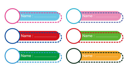 Poster - Set of colorful web buttons with place for your text. Vector illustration. Text ornament for promotions, announcements, highlights, etc