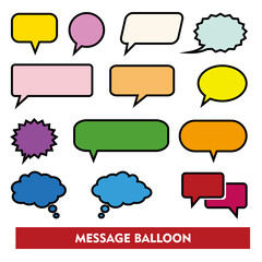 Poster - Set of colorful speech bubbles on white background. Vector Illustration.