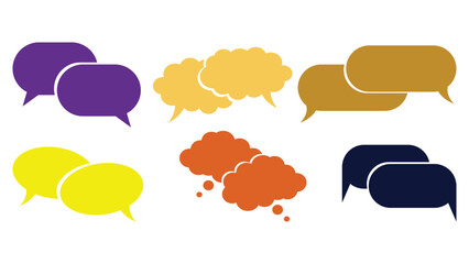 Poster - Collection of bubble speech vector illustration isolated on white background set of bubble speech icon illustration