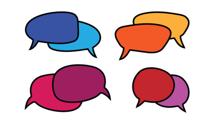Poster - Set of colorful speech bubbles. Vector illustration isolated on white background. Vector illustration in flat design style.